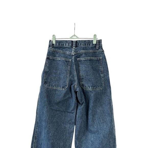 Delia's Dolls Kill Womens Blue Denim Jeans Wide Leg Medium Wash High Rise XS - Picture 5 of 8